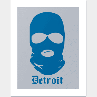 Vintage Detroit Villains Blue Ski Mask Posters and Art